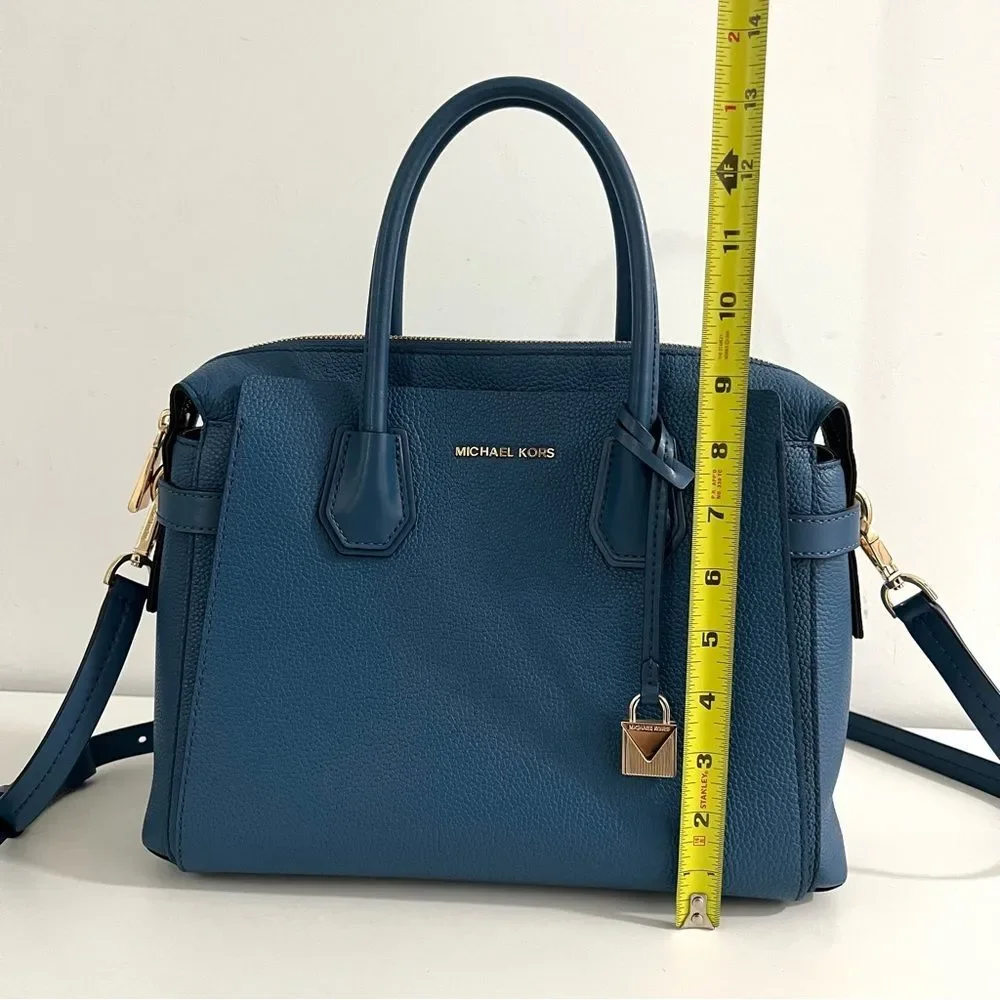 Michael Kors Mercer Pebbled Leather Satchel - Picture 7 of 12